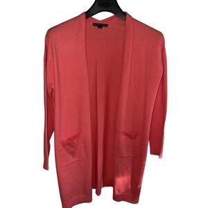 Boston Proper Coral Long Open Cardigan XL